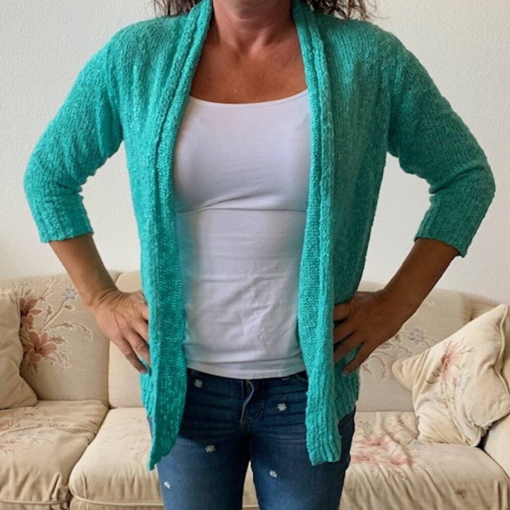 Fever Aqua Blue Cardigan Sweater